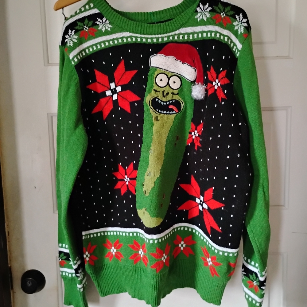 Spencer's Festive Green Pickle Sweater